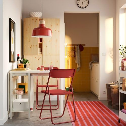 IKEA イケア　折りたたみチェア　４個セット❗️ Amazon｜IKEA イケア 折りたたみチェア レッド m40592745 VIHALS